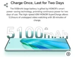 ⁦جوال هونر X9a 5G ثنائي شرائح الاتصال 8GB RAM 256GB، تيتانيوم فضي، اكس 9 ايه 5 جي⁩ - الصورة ⁦3⁩